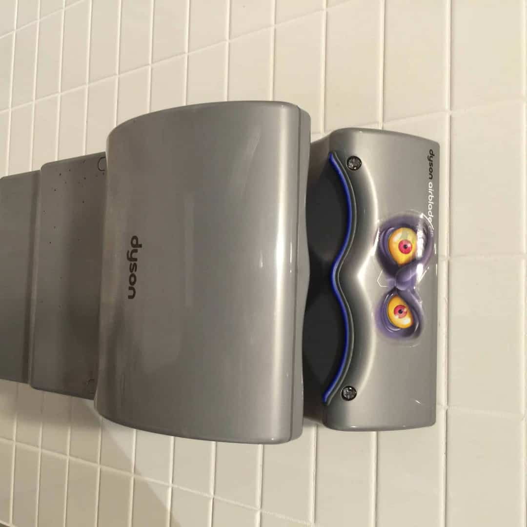 creepy hand dryer at Halloween Alley Office