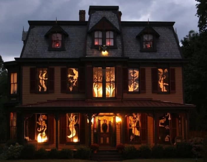 Display of lights at Halloween in Canada