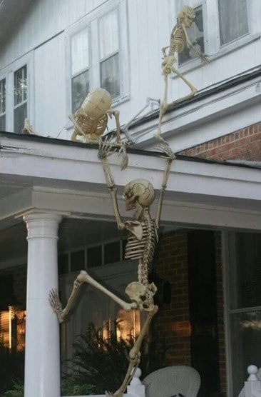 Skeleton decorations for Halloween houses in Canada