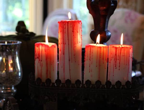 Blood dripped candles