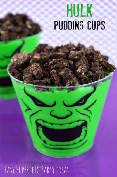 Hulk Pudding Cups