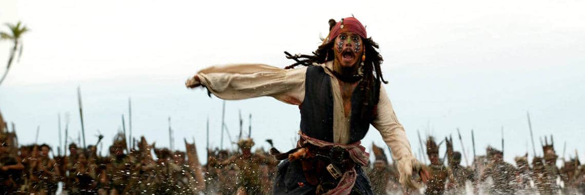 Jack sparrow running scene from Dead Man's Chest