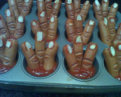 Halloween finger sausages