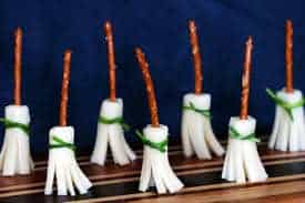 Halloween Cheese Witch Brooms
