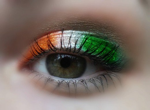 Irish flag eyeshadow